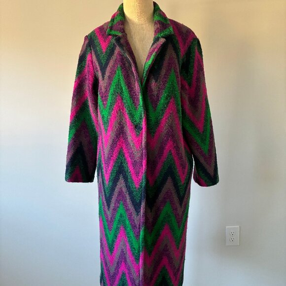 Vilagallo Yana Zig Zag Wool-Blend Women's Coat - Picture 1 of 11